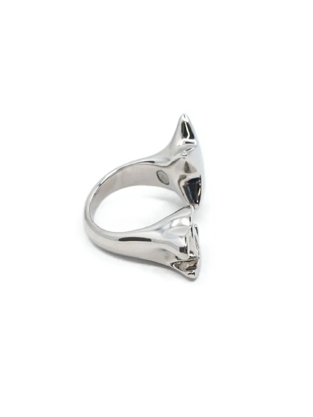 Chanel 26S Sterling CC Logo Ring Star Shape Metal Silver
